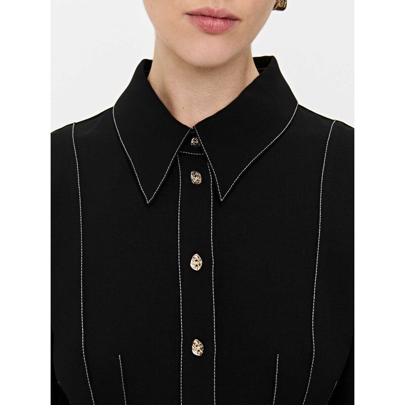 Veronika Maine Double Weave Topstitched Shirtdress image number 2